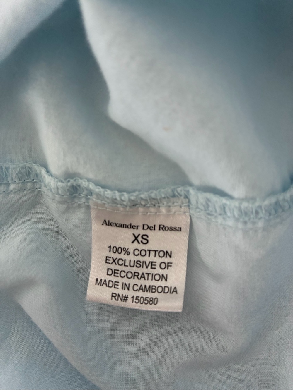 Alexander Del Rossi Light Blue Sleeveless Button Cotton Nightgown - Picture 4 of 9